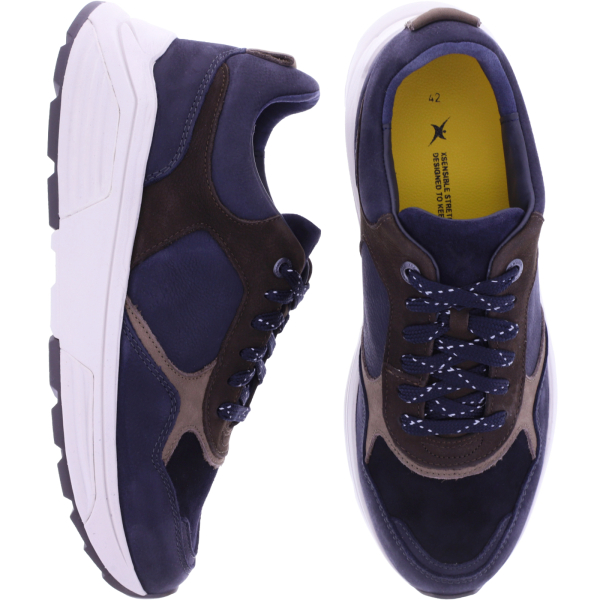 Xsensible Stretchwalker | Rialto | Navy-Combi | Stretch-Leder | 332012-219 | Herren Komfort Sneakers