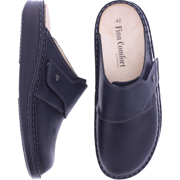 Finn Comfort | Amalfi | Marine-Dunkelblau Leder | Wechselfußbett | 01515-322046 | Herren Clogs