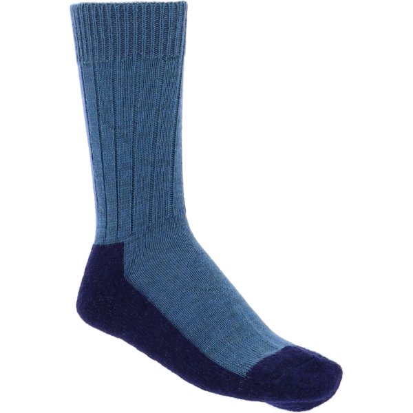 Hirsch Natur | Trekking Socken | Türkis-Marine | 100% Wolle