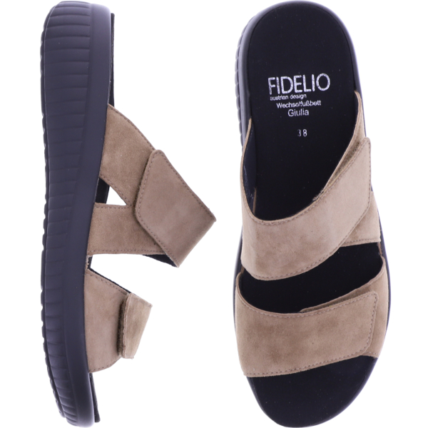 Fidelio | Giulia | Toaste-Braun | Nubukleder | Weite: G½ | Damen Pantoletten