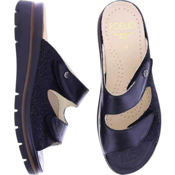 Fidelio | Glory | Schwarz Corny | Leder-Stretch | Hallux | Weite: G½ | Damen Pantoletten