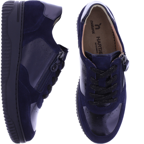 Hartjes | Boogie | Dunkelblau | Lack- & Veloursleder | Weite: H | 1621952-4747 | Damen Sneaker