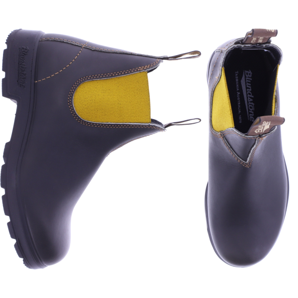 Blundstone | 1919 | Dunkelbraun-Mustard-Gelb | Premium-Rindsleder | Chelsea Boots