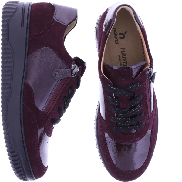 Hartjes | Boogie | Aubergine | Lack- & Veloursleder | Weite: H | 1621952-1010 | Damen Sneaker