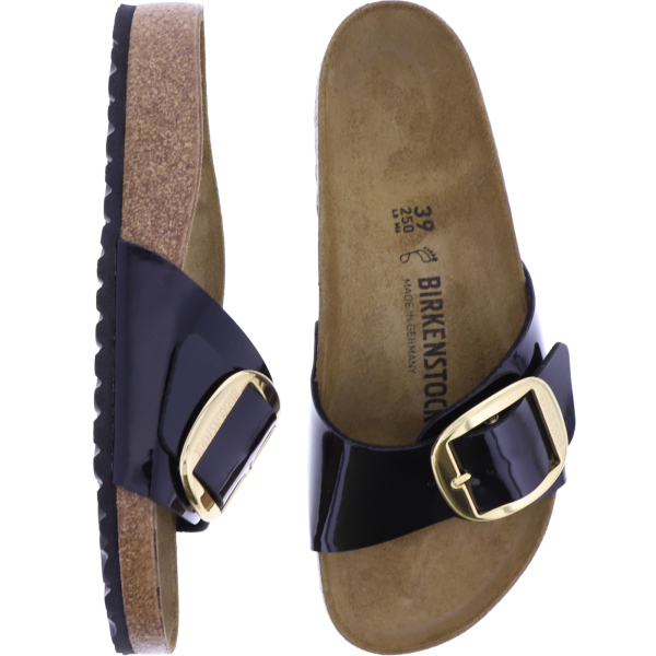 1027863 Birkenstock Madrid Big Buckle Patent Black Gold01