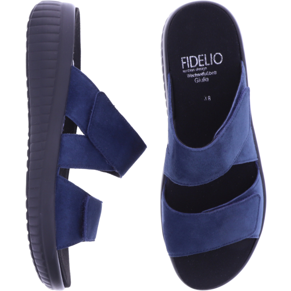 Fidelio | Giulia | Marine-Blau | Nubukleder | Weite: G½ | Damen Pantoletten