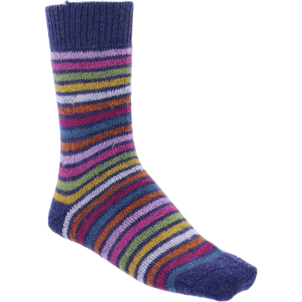 Hirsch Natur | Ringel-Socken | Jeans-Bunt | 100% Schurwolle