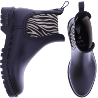 Verbenas | Gaudí Mate Animal | Negro-Tigre/Schwarz-Getigert | Damen Gummistiefel | Chelsea Boots